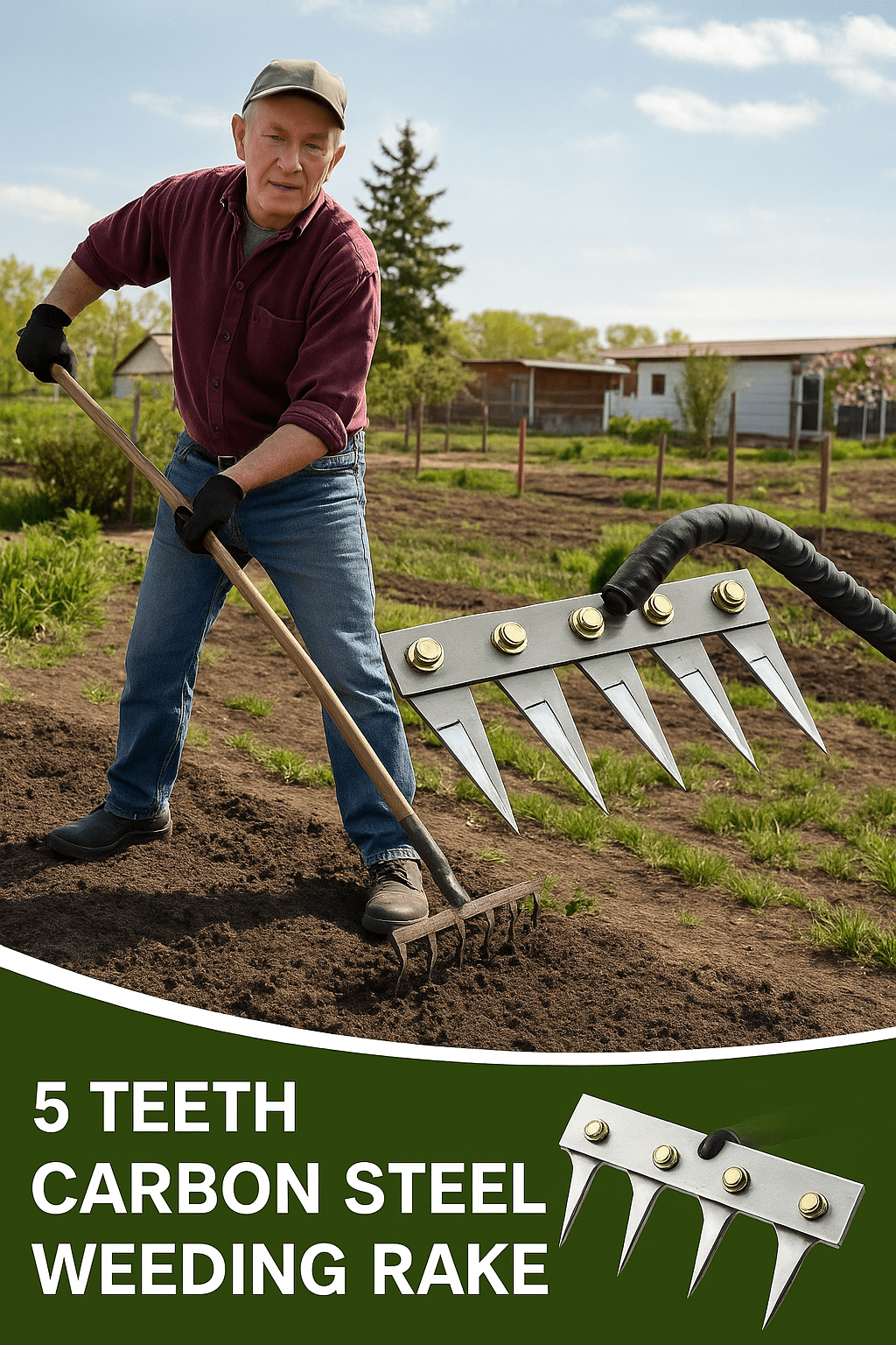 Powerful 5-Teeth Garden Tool for Effortless Weeding 🌿