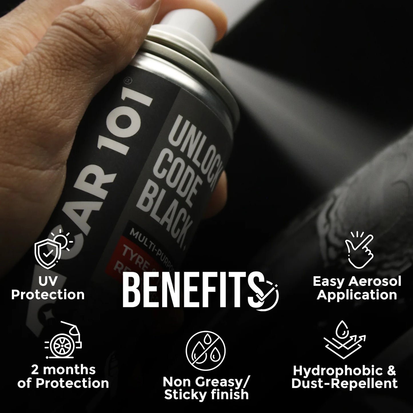 CAR101 Tyre & Trim Restorer Spray Coating ( pack of 2)