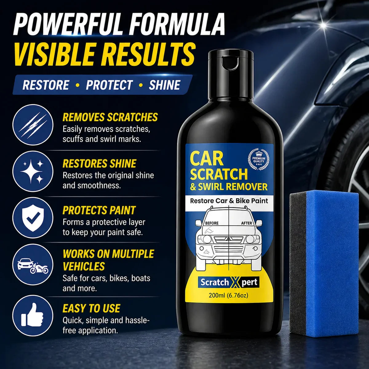 Car Body Scratch Remover for All Colors (Pack of 2)
