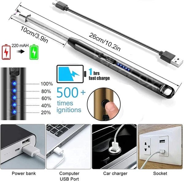 USB Plasma Rechargeable Electric Lighter for Kitchen